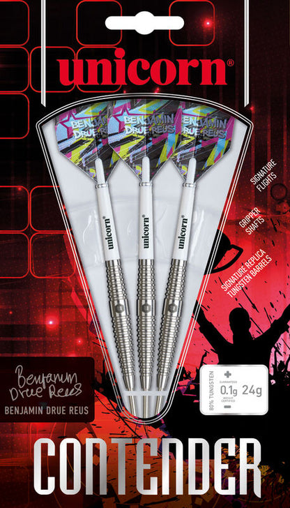 BENJAMIN DRUE REUS STEEL TIP DART SET 80% TUNGSTEN