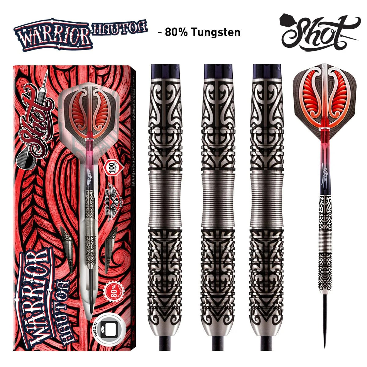 Warrior Hautoa 80% Tungsten Steel Tip Darts by Shot