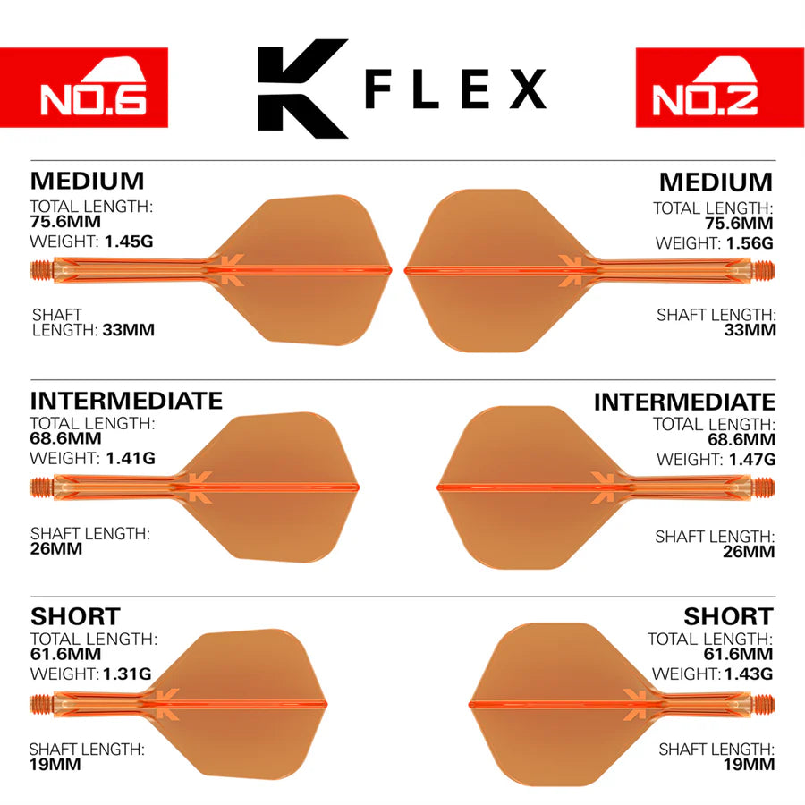 K-Flex Neon Orange No2 One Piece Dart Flights by Target