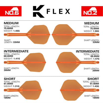 K-Flex Neon Orange No2 One Piece Dart Flights by Target