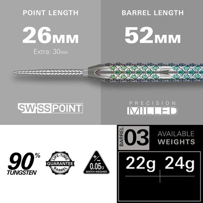 Rove 03 90% Tungsten SP Steel Tip Darts by Target