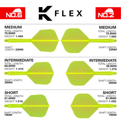 K-Flex Neon Yellow No6 One Piece Dart Flights by Target