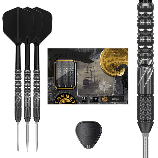 Black Marque Draco 90% Tungsten SP Steel Tip Darts by Target Japan