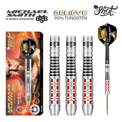 Michael Smith Believe 90% Tungsten Steel Tip Darts by Shot