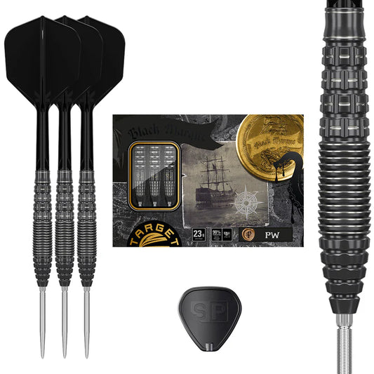 Black Marque PW 90% Tungsten SP Steel Tip Darts by Target Japan