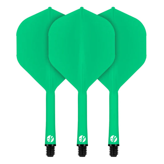 Flight Deck Green One Piece Dart Flight and Shaft System by Shot