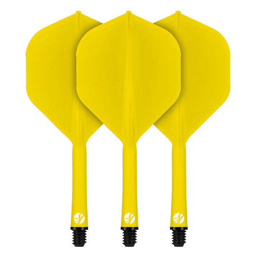 Flight Deck Yellow One Piece Dart Flight and Shaft System by Shot